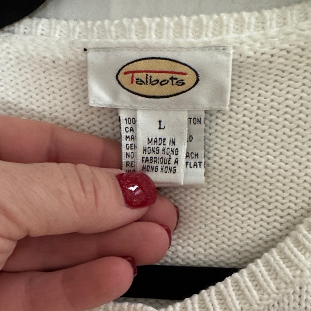 Talbots Ivory Button-Up Cardigan - Picture 3 of 4